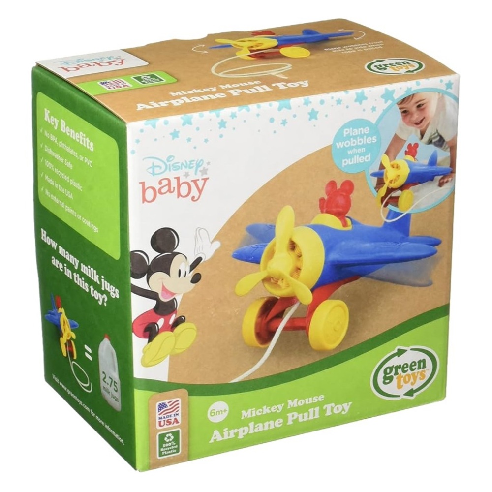 Disney Mickey Mouse Airplane Pull Toy - Blue and Yellow